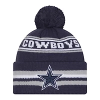Youth New Era Navy Dallas Cowboys Classic Cuffed Knit Hat with Pom