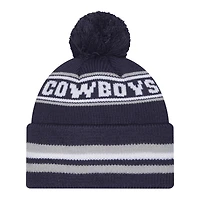 Youth New Era Navy Dallas Cowboys Classic Cuffed Knit Hat with Pom