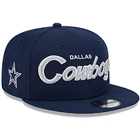 Casquette snapback 9FIFTY pour enfant Dallas Cowboys Main Script New Era bleu marine