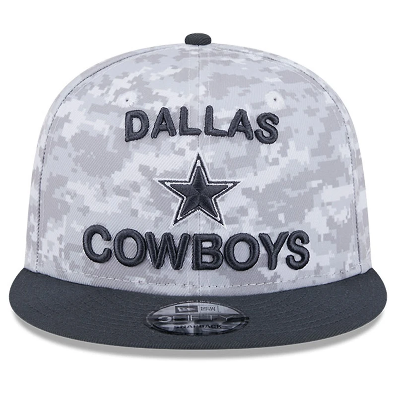 Youth New Era White/Graphite Dallas Cowboys 2024 Salute To Service 9FIFTY Snapback Hat