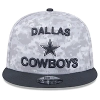 Youth New Era White/Graphite Dallas Cowboys 2024 Salute To Service 9FIFTY Snapback Hat