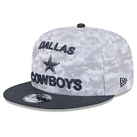 Youth New Era White/Graphite Dallas Cowboys 2024 Salute To Service 9FIFTY Snapback Hat