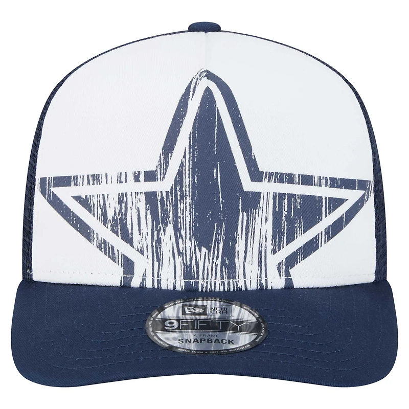Casquette à visière ajustable en forme de A New Era pour jeunes Dallas Cowboys blanche/bleue