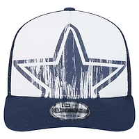 Casquette à visière ajustable en forme de A New Era pour jeunes Dallas Cowboys blanche/bleue