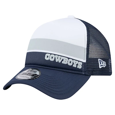 Youth New Era  White/Navy Dallas Cowboys Sport Night Color Block 9FORTY A-Frame Trucker Adjustable Hat