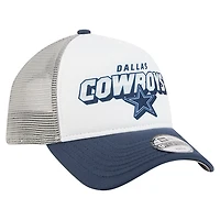 Youth New Era White/Navy Dallas Cowboys Streak 9FORTY A-Frame Adjustable Hat