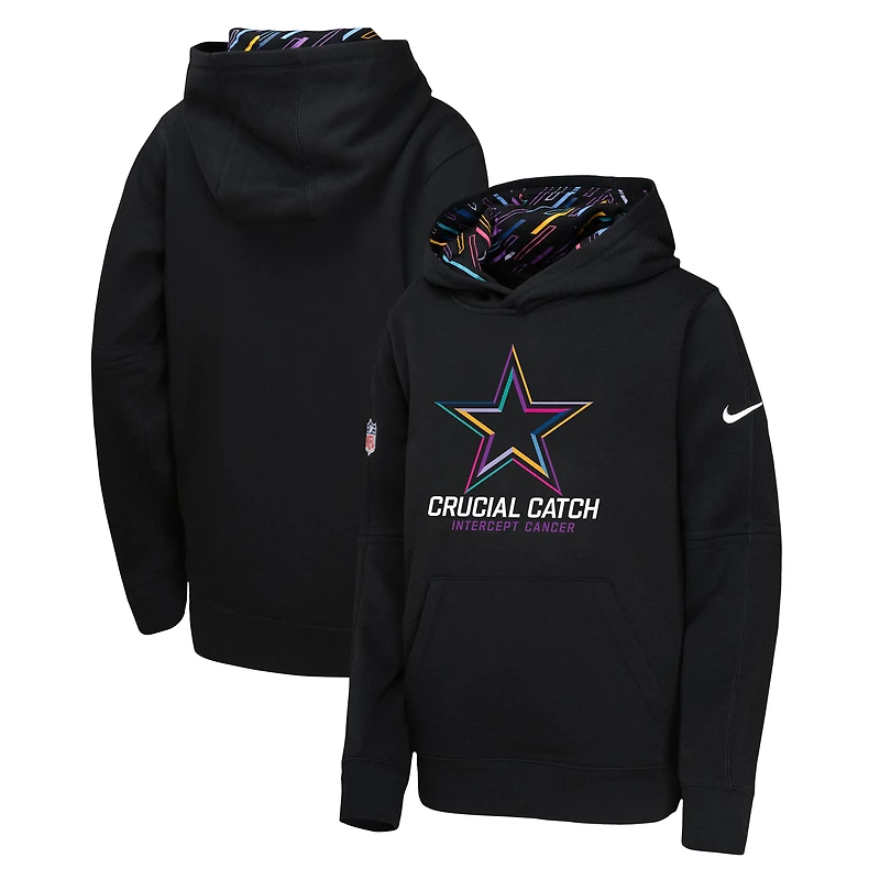 Sweat à capuche Nike noir Dallas Cowboys 2024 NFL Crucial Catch pour jeune