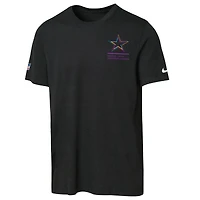 T-shirt Nike noir Dallas Cowboys 2025 NFL Crucial Catch pour jeunes, en tissu Dri-FIT Tri-Blend.