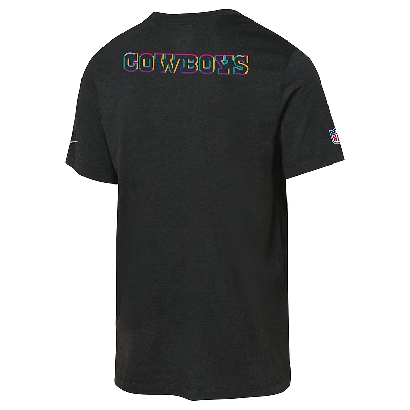 Youth Nike Black Dallas Cowboys 2025 NFL Crucial Catch Tri-Blend Dri-FIT T-Shirt