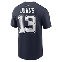 T-shirt Nike Caleb Downs bleu marine des Dallas Cowboys pour jeunes, avec nom et numéro du joueur