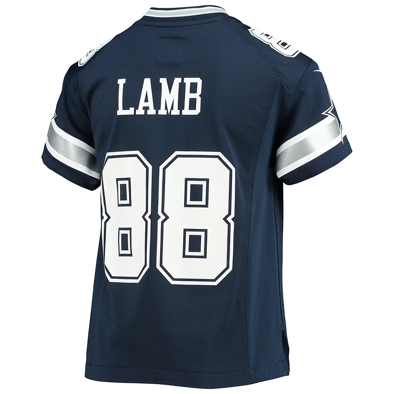 Maillot de jeu joueur Nike CeeDee Lamb Navy Dallas Cowboys pour jeune