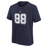 T-shirt avec nom et numéro de joueur des Dallas Cowboys Nike CeeDee Lamb Navy pour jeune