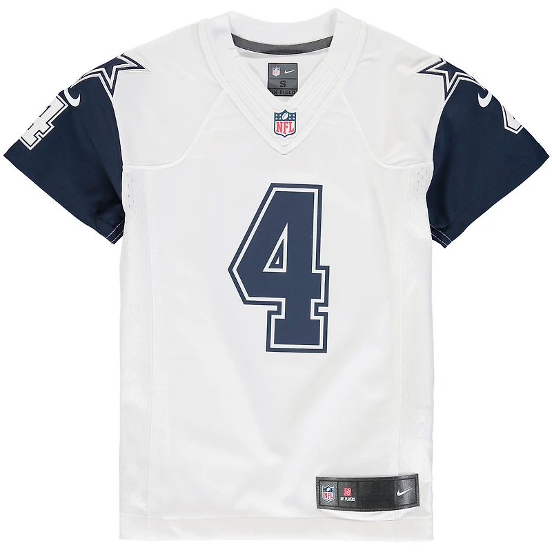 Maillot Nike Dallas Cowboys Color Rush Game Dak Prescott Blanc pour Jeune