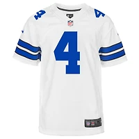 Maillot de jeu Dallas Cowboys Nike Dak Prescott blanc pour jeune