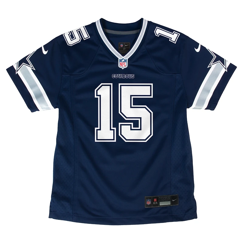 Maillot de match Nike Ezekiel Elliott bleu marine pour jeunes des Cowboys Dallas