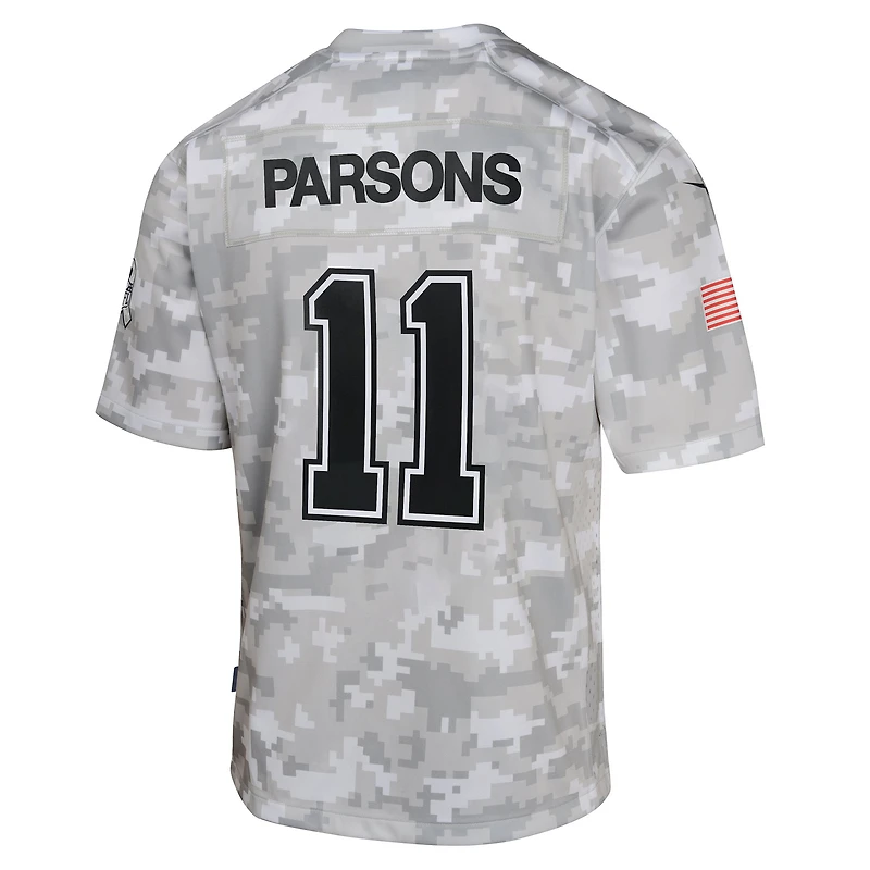 Maillot de match Salute to Service 2024 des Cowboys Dallas Nike Micah Parsons Arctic Camo pour jeune