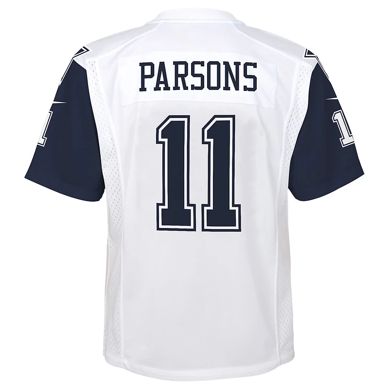 Maillot de jeu alternatif Nike Micah Parsons pour jeunes des Dallas Cowboys, blanc