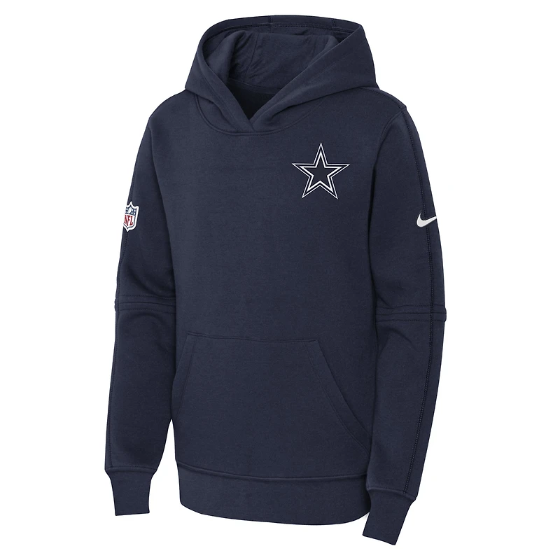 Sweat à capuche Nike Dallas Cowboys Club Fleece bleu marine pour jeune