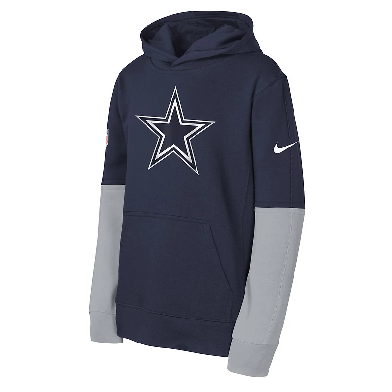 Sweat à capuche Nike bleu marine Dallas Cowboys Club pour jeunes