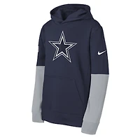 Sweat à capuche Nike bleu marine Dallas Cowboys Club pour jeunes
