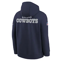 Youth Nike  Navy Dallas Cowboys Sideline Club Fleece Hoodie