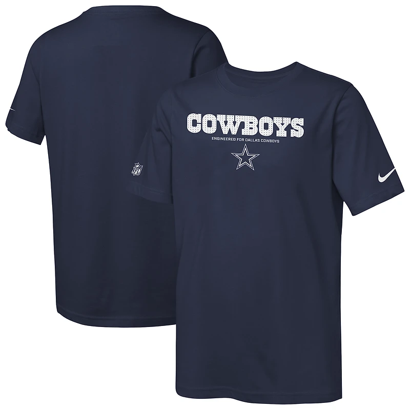 Youth Nike Navy Dallas Cowboys Sideline Team Issue T-Shirt