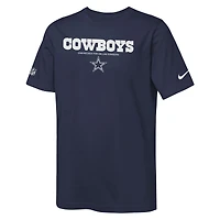 Youth Nike Navy Dallas Cowboys Sideline Team Issue T-Shirt