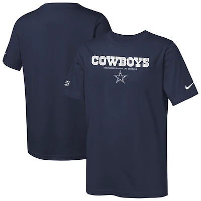 Youth Nike Navy Dallas Cowboys Sideline Team Issue T-Shirt