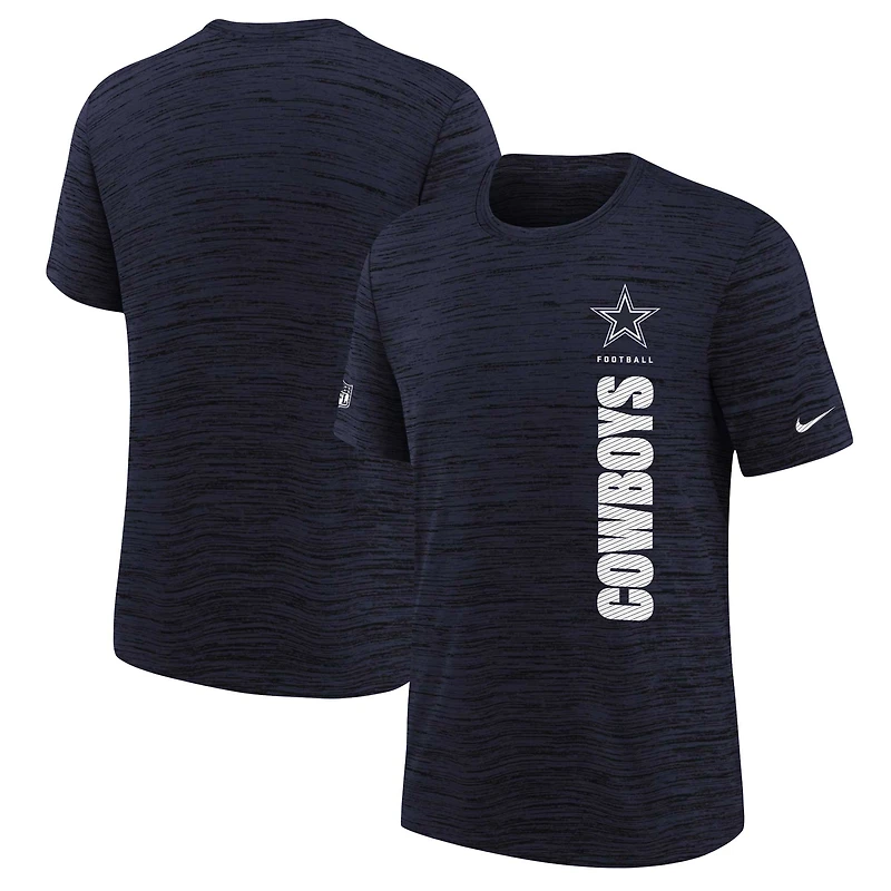 T-shirt Nike bleu marine Dallas Cowboys Sideline Velocity Performance pour jeune