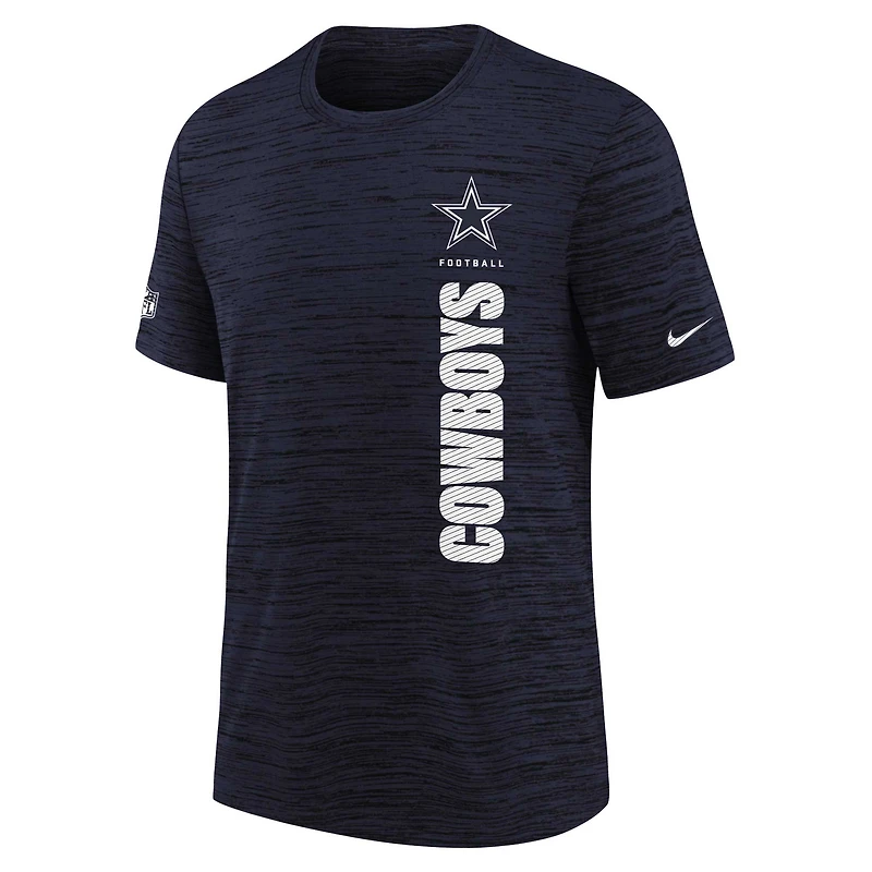 T-shirt Nike bleu marine Dallas Cowboys Sideline Velocity Performance pour jeune