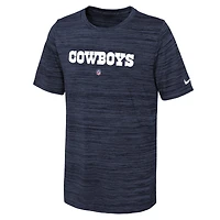 Youth Nike Navy Dallas Cowboys Team Sideline Velocity Performance T-Shirt