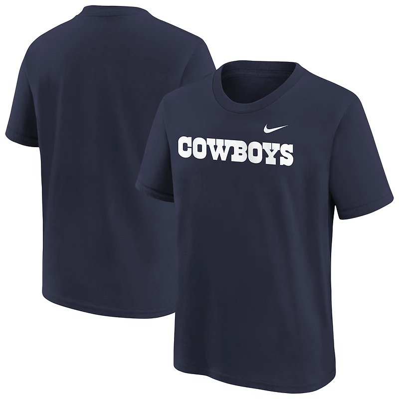 Youth Nike  Navy Dallas Cowboys Wordmark T-Shirt