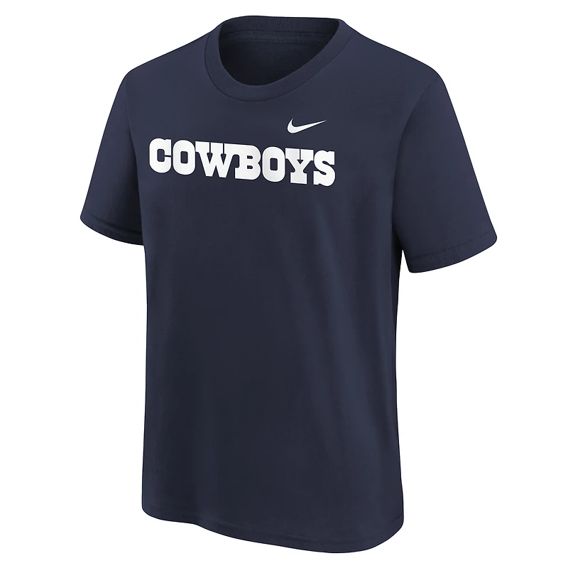 Youth Nike  Navy Dallas Cowboys Wordmark T-Shirt