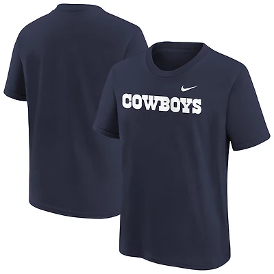 Youth Nike  Navy Dallas Cowboys Wordmark T-Shirt