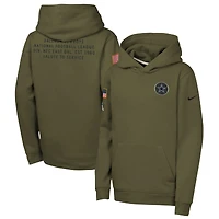 Sweat à capuche en polaire Nike Olive Dallas Cowboys 2025 Salute to Service Club pour jeunes