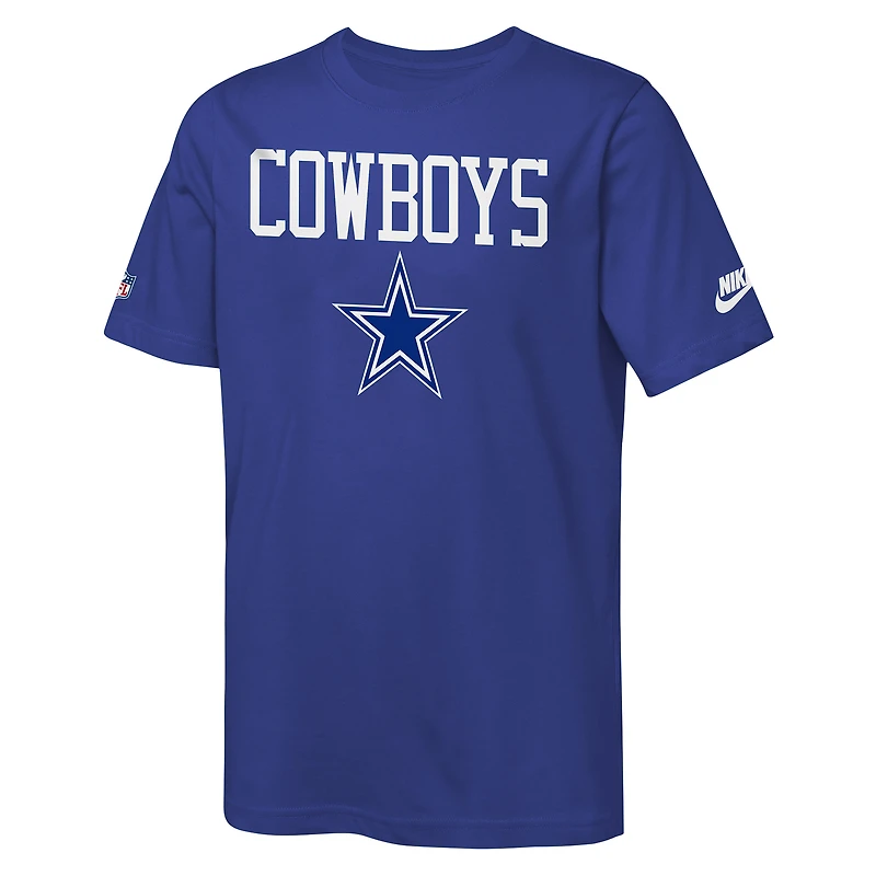 T-shirt Nike Royal Dallas Cowboys 2025 Sideline Dri-FIT pour jeune