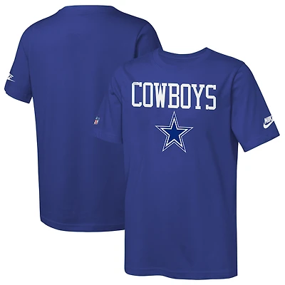 T-shirt Nike Royal Dallas Cowboys 2025 Sideline Dri-FIT pour jeune