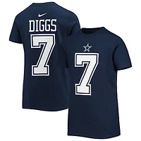 T-shirt avec nom et numéro de joueur des Dallas Cowboys Nike Trevon Diggs bleu marine pour jeune