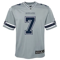 Maillot de jeu inversé Nike Trevon Diggs pour jeunes des Cowboys Dallas, argent