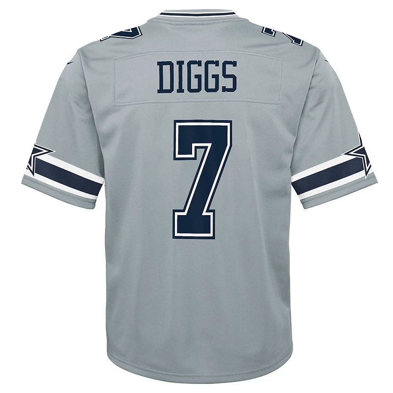 Maillot de jeu inversé Nike Trevon Diggs pour jeunes des Cowboys Dallas, argent