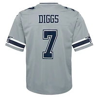 Maillot de jeu inversé Nike Trevon Diggs pour jeunes des Cowboys Dallas, argent