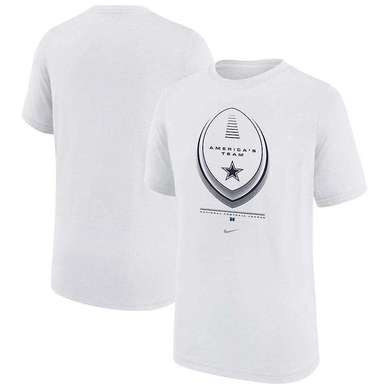 Youth Nike  White Dallas Cowboys Icon Legend Dri-FIT T-Shirt