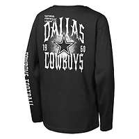 Youth Outerstuff Black Dallas Cowboys Rumble Long Sleeve T-Shirt