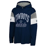 T-shirt à capuche manches longues pour jeunes Outerstuff College Navy Dallas Cowboys The Champs Back