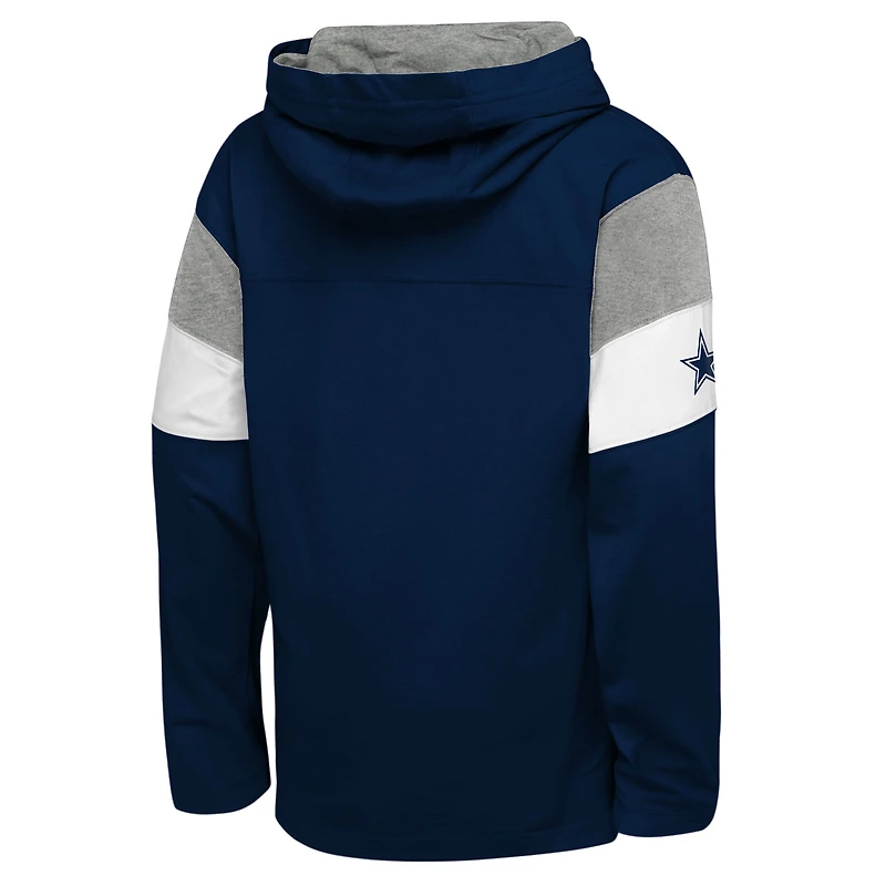 T-shirt à capuche manches longues pour jeunes Outerstuff College Navy Dallas Cowboys The Champs Back