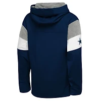 T-shirt à capuche manches longues pour jeunes Outerstuff College Navy Dallas Cowboys The Champs Back