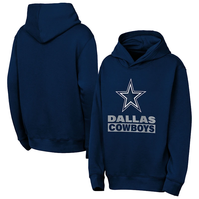 Sweat à capuche bleu marine Dallas Cowboys Back to Basics pour jeunes Outerstuff