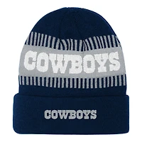 Bonnet en tricot à revers Bright Lights bleu marine des Cowboys de Dallas pour jeunes Outerstuff