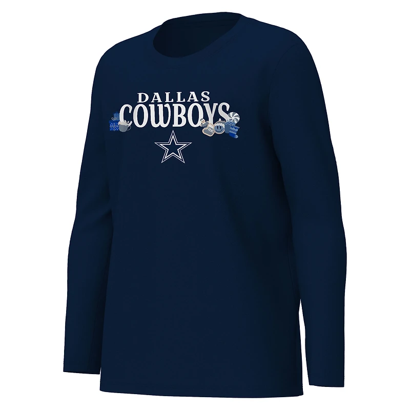 Youth Outerstuff Navy Dallas Cowboys Chestnut Holiday Sleep Set