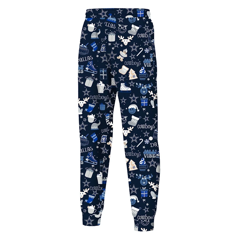 Youth Outerstuff Navy Dallas Cowboys Chestnut Holiday Sleep Set